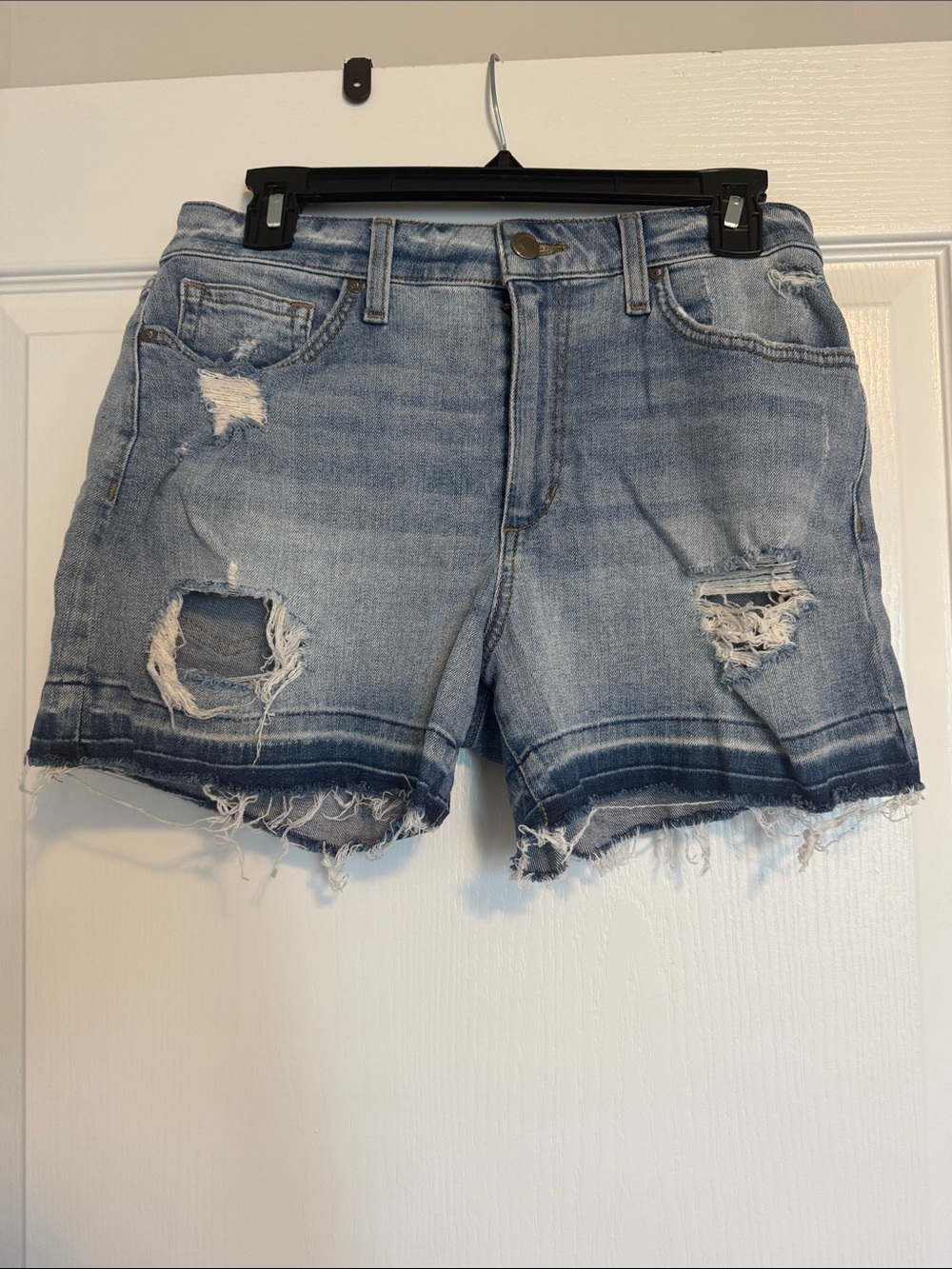 Distressed Light Blue Denim Women’s Shorts